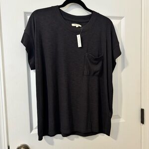 Madewell Black Short Sleeve Ribbed Tee